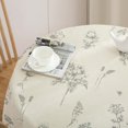 thumbnail image 3 of Mantel redondo con estampado beige de 150 cm, mantel redondo pequeño, mantel redondo lavable para mesa circular, mantel redondo de algodón utilizado para mesa de comedor, sala de estar, picnic JM, 3 of 5