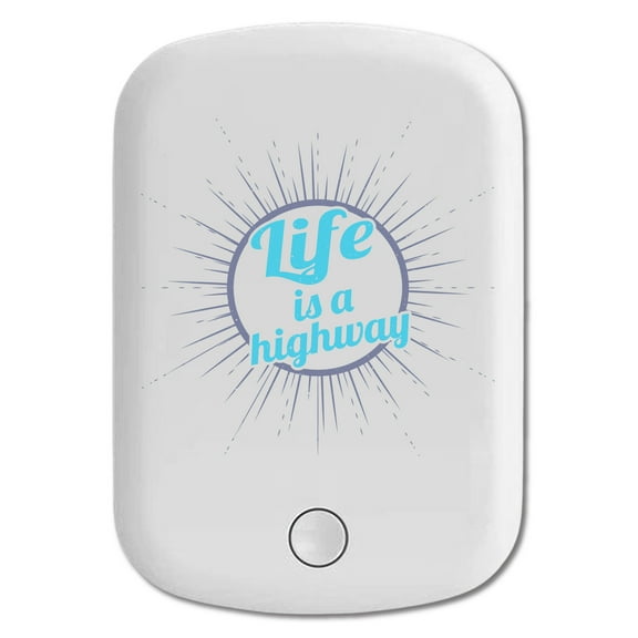 DistinctInk Magnetic Battery Pack, 5000 mAh Wireless Portable Charger with USB-C Cable, Compatible with MagSafe iPhone 14 / 13 / 12 Series - Life Is A Highway