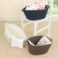 thumbnail image 6 of PiccoCasa Cotton Rope Storage Bins Baskets with Handles for Shelves, Oval, Brown, 6 of 6