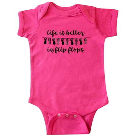 

Inktastic Life Better Flip Flops II Gift Baby Girl Bodysuit