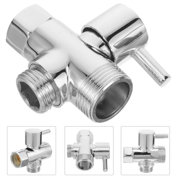 OFFIGAM Copper Shower Head Tadapter for Bathroom with Smooth Water Flow Control Silver 3 Way Diverter 1/2 Inch 3/4 Inch