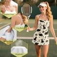 thumbnail image 6 of Yuyamidu Black Cat Summer Dress with Built in Shorts for Sports Bat Tennis Dress with Shorts, Halloween Casual Cross Backless Golf Athletic Dresses with Pocket, Size S, 6 of 7