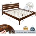 Acacia Emery Bed Frame with Headboard Solid Wood Platform Bed, King