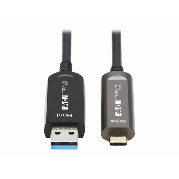 Tripp Lite Long Distance USB-A to USB-C Cable - 32.8ft/10Meters, 10 Gbps Data, Fiber Active Cable, Backward Compatible USB 3.2 Gen 2, Male-to-Male