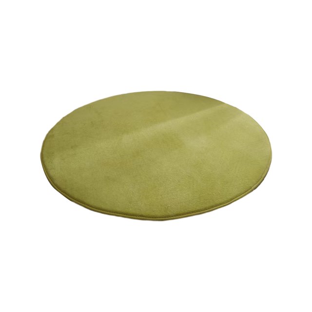 Bewildely Alfombra redonda y agradable a la piel de poliéster para dormitorio acogedor o sala de estar, alfombra segura, estilo clásico Juegos de accesorios de baño Verde