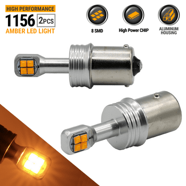 1156 CREE 1600LM Amber Yellow Turn Signal Blinker Indicator LED Light Bulbs