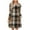 Brown, variant on Winter Dresses for Women Casual Plaid Midi Dress Print Round Neck With PocketsLong Sleeve A Line Dress