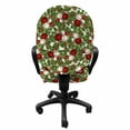 thumbnail image 3 of Christmas Office Chair Slipcover, Pine Fir Cones Balls and Coniferous Tree Leaves Holly Berry Old Fashioned, Protective Stretch Decorative Fabric Cover, Standard Size, Red Green Grey, by Ambesonne, 3 of 5