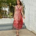thumbnail image 3 of Red Brick Stone Wall Grass Sleeveless Dress Dresses Women Summer Evening Dresses Ladies Bohemia Long Dresses, 3 of 9