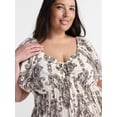 thumbnail image 3 of Terra & Sky Women’s Plus Sweetheart Maxi Dress with Short Flutter Sleeves, Sizes 0X-5X, 3 of 4