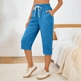 thumbnail image 2 of Diufon Capris for Women with Pockets Summer Causal Drawstring Loose Capri Pants Athletic Yoga Jogger Pants, 2 of 7