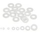 thumbnail image 5 of Paquete transparente de 500 Kit de cuñas surtidas de arandelas planas de nailon blanco para pernos de tornillo M2 M2.5 M3 M4 M5 M6 M8 M10, espaciador de aislamiento redondo, 5 of 5