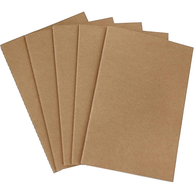 Cuadernos tamaño A5, paquete de 5 cuadernos de notas en blanco para viajeros, estudiantes, oficina