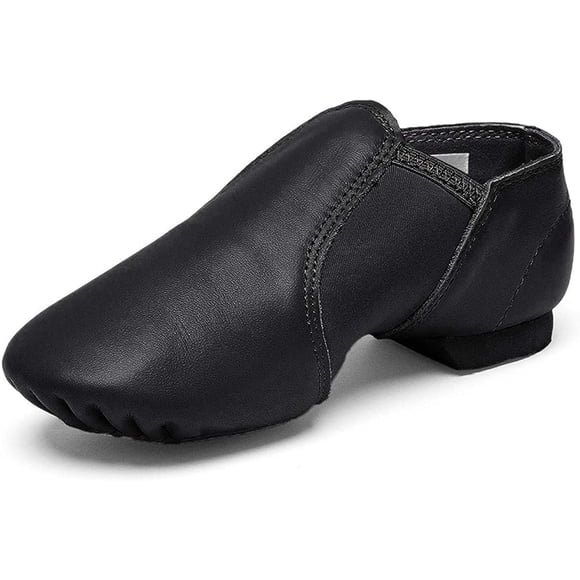 Zapatos Jazz Stelle Unisex Deslizables de Cuero Negro 5MB