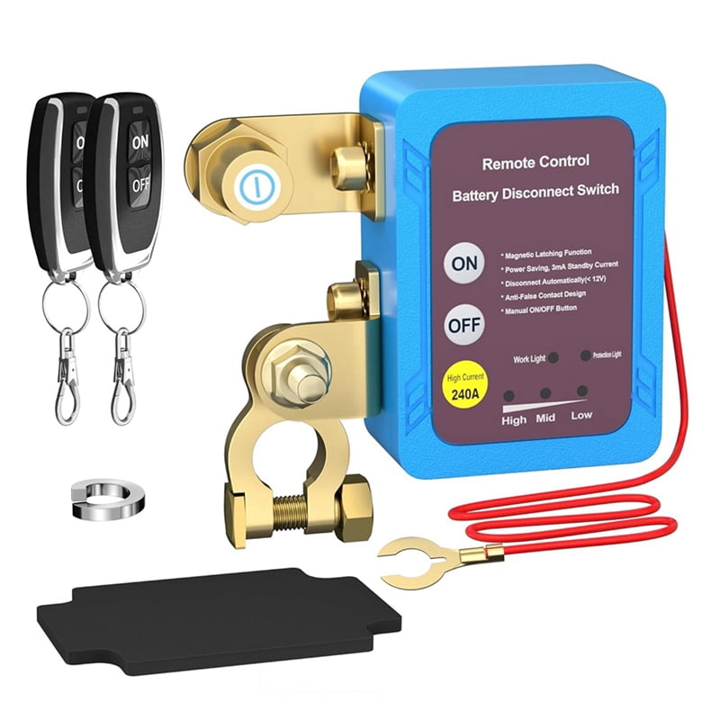 5X 12V 240A Remote Battery Disconnect Switch, Automatic Power Off Switch Car Truck Boat Remote Control Switch