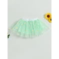 thumbnail image 2 of Bagilaanoe Little Girls Skirt Elastic Waist Flower Print Tulle Skirt 3T 4T 5T 6T 7T Kids Summer Tutu Skirt, 2 of 8