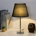 thumbnail image 4 of Bedside Table Lamp Set of 2, Mini Metal Base and Shade - Black, 4 of 8