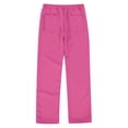 thumbnail image 4 of Huowey Girls School Unifor Trousers Solid Color Breathable Comfortable Cozy Dress Pants High Stretchy With Pockets Yoga Pants Flat Front Comfortable Bootcut Slacks Stylish Streetwear,Pink,7-8 Years, 4 of 5