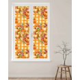 thumbnail image 2 of Window Privacy Film Orange Pumpkins Stained Glass Window Film Decorative Sun Block Window Cover Checkered Farmhouse Botanical Leaves Window Clings Static Adhesive Sticker for Bathroom 17.7"x78.7", 2 of 7