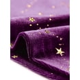 thumbnail image 5 of INSPIRAR CHIC Blusas de terciopelo de manga larga con estampado de estrellas para mujer, cuello redondo, XS, púrpura, 5 of 5