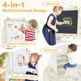 thumbnail image 2 of Spaco 4-in-1 Activity Table, Rolling Wheels, Magnetic Whiteboard, Chalkboard, Brown, 2 of 7