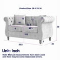 thumbnail image 4 of 59" Loveseat Velvet Sofa, Chesterfield Tufted Sofa for Living Room, 2-Seater Sofa with Two Pillows,Rolled Arms and Nailhead, Couch for Living Room, Bedroom, Gray, 4 of 9