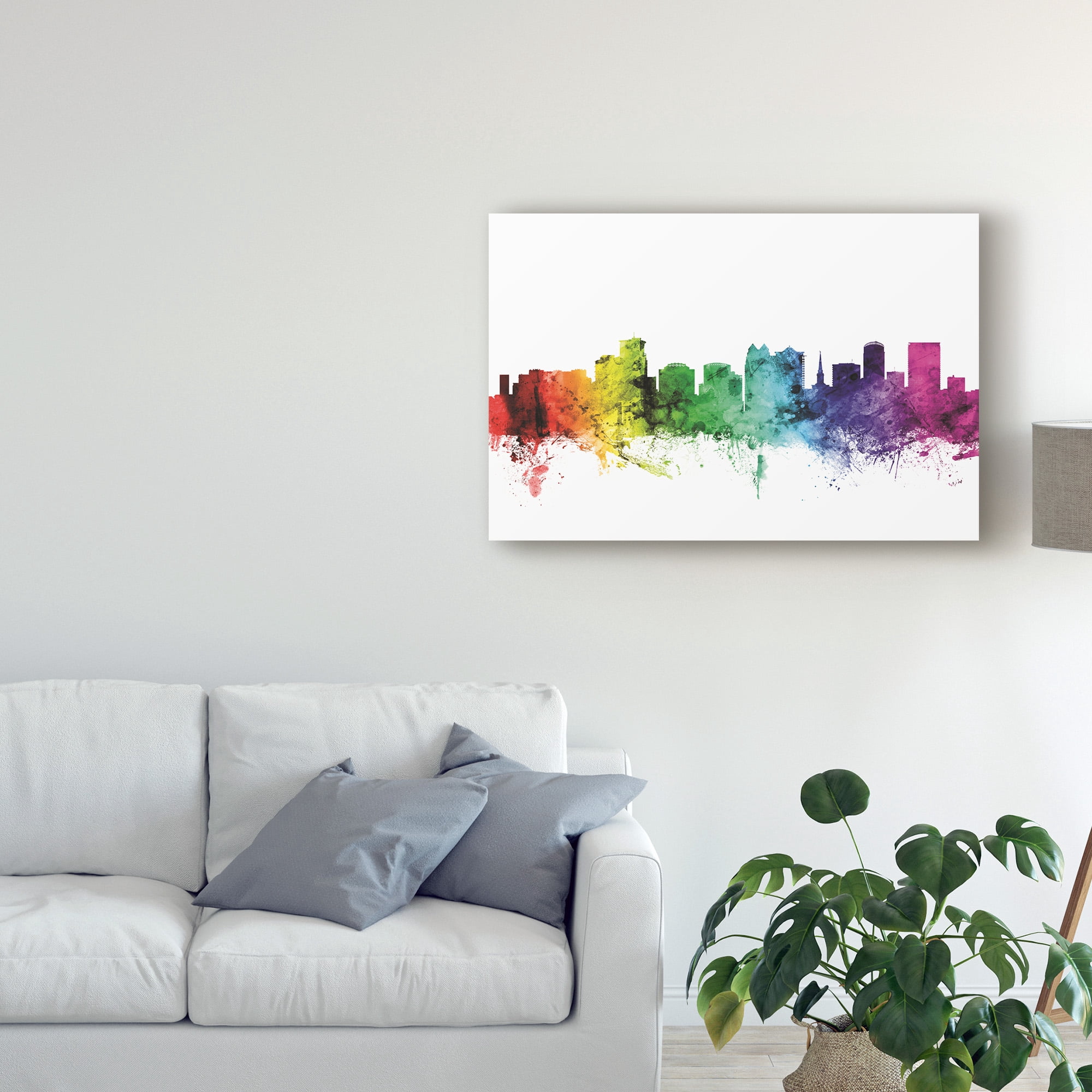 Trademark Fine Art 'Orlando Florida Skyline Rainbow' Canvas Art by Michael Tompsett