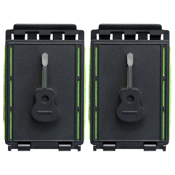 2 Pcs Guitar String Cleaner, 360° Flocked Cleaning Fretboard Tool, Portable Rust Remover for Acoustic Electric Instrument Strings, Black Green Plastic Maintenance Pad, 3.94 x 2.56 x 0.83 in