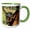 Green/White, variant on 3drose, Close-up of 11 Week Old Oberhasli Goats., 11oz Two-tone Red Mug