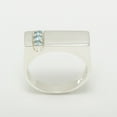 thumbnail image 4 of LBG British Made 10k White Gold Natural Blue Topaz Mens Band Ring - 25 size options - Size 7.5, 4 of 6