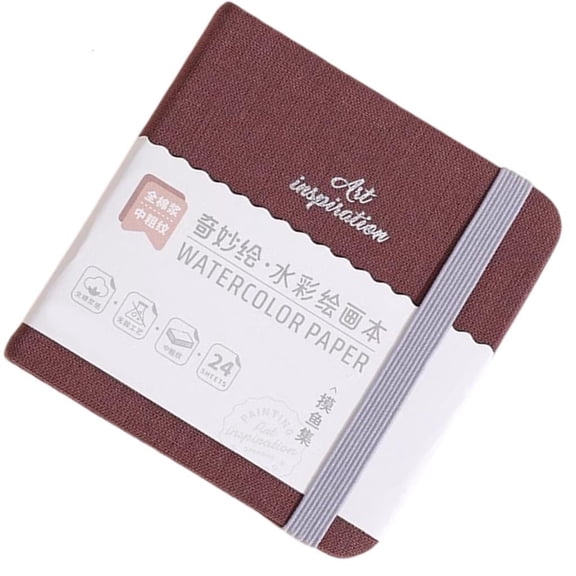 Yammee Watercolor Book with 24 Sheets Cotton Paper Hardcover Sketchbook Artists Watercolor Paper Sketchbook Pocket Drawing Pad