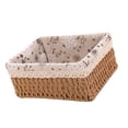 thumbnail image 5 of Woven Storage Basket Rural Fabric Weaving Handmade Desktop Storage Basket for Organizing Shelves Bedroom Bathroom Medium Size 22x16x10cm Khaki, 5 of 12