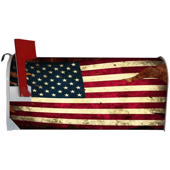 VWAQ USA Mailbox Covers Magnetic - Worn American Flag Decorative Patriotic - MBM21