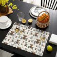 thumbnail image 4 of Beige Highland Cow Fence Daisy Pattern Summer Placemats Table Placemats Set Of 4-Linen Kitchen Washable Placemats Table Mats 11.8"x17.7" Non-Slip Heat Resistant, 4 of 6