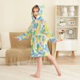 thumbnail image 4 of FORMRS Niños Bathrobe Unisex Hooded Robe Soft Plush Pajamas Sleepwear, Size 10-12T, Yellow Mountains, 4 of 7