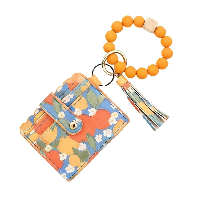 Hearth & Gear Boho Style Beaded Tassel Keychain Wallet Bracelet Pack Boho Style Wristlet Wallet Keychain With Beaded Tassel