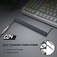 thumbnail image 3 of Coiled Cable for Gaming Custom Keyboard,Double-Sleeved Coiled USB C Cable with Detachable Metal Aviator for Keybaord, 3 of 9