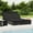 Black, variant on vidaXL 2-Person Sunbed with Foldable Roof Outdoor Patio Daybed Poly Rattan
