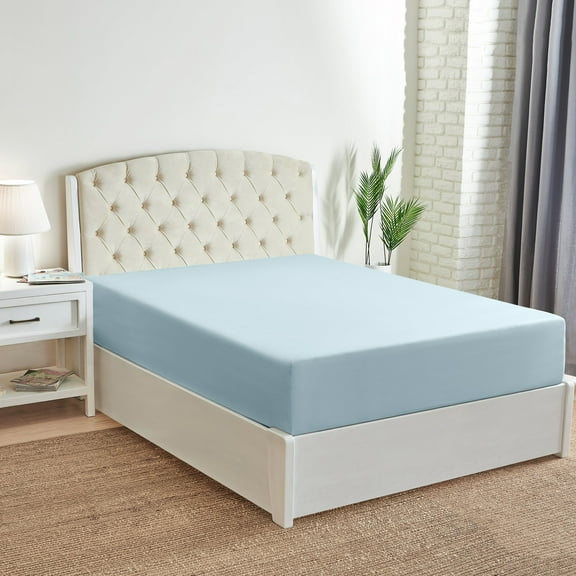 Mellanni Fitted Sheet with up to 16 inch Deep Pocket, Soft Microfiber, 1 Piece King, Aqua