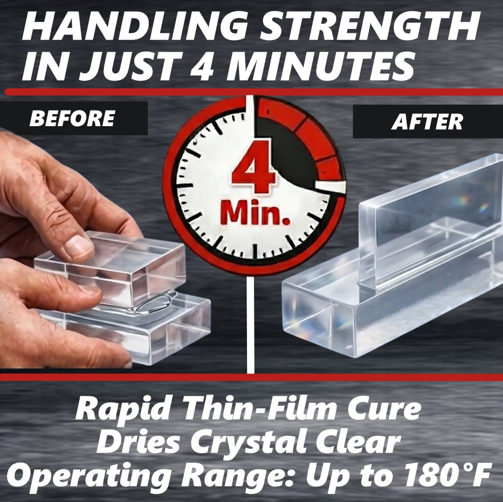 Dynatex 4 Minute Clear Epoxy Adhesive 2 oz - 60 Min Working Time, Bonds & Repairs Metal Wood Concrete Glass, Clear Machinable (10-Pack)