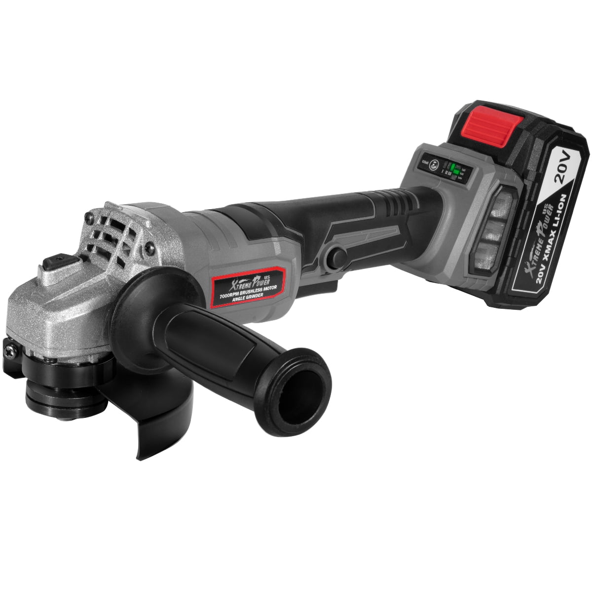 XtremepowerUS 20V 4-1/2" Cordless Angle Grinder, Brushless, With Battery, Charger & Carrying Bag