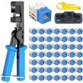 thumbnail image 1 of TianQi Outil de Finition Rapide avec 50 Prises RJ45 Cat6 Bleu, 1 of 5