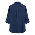 thumbnail image 5 of Neewe Button Down Shirts for Women Cotton Shirts Short Sleeve Dress Shirts Collared Blouses Work Casual Solid Tunic Tops, 5 of 7