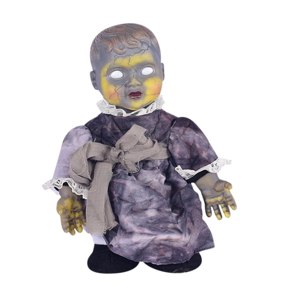 Xihbxyly Muñeco Fantasma de Halloween, Decoración Aterradora y Embrujada, Sonido Luminoso, Efecto de Caminar Espeluznante, Decoración para Fiestas de Terror, Accesorio Sensible a La Voz, Funciona con