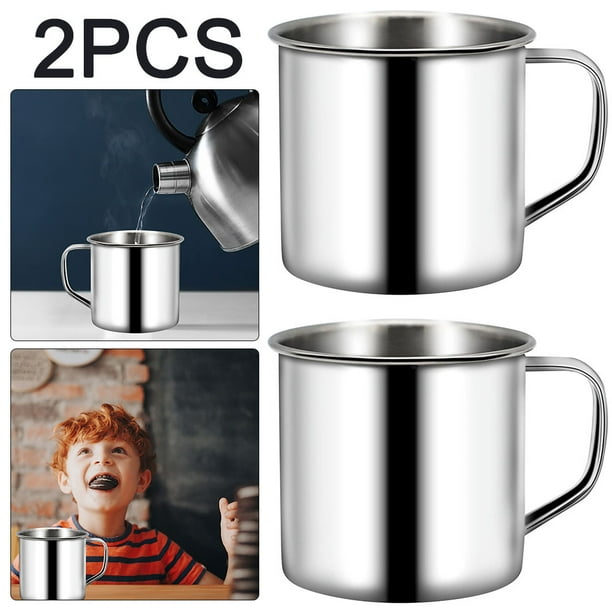 Tazas Acero Inoxidable 2 Uds. 200mL Térmica Metal para Té Y