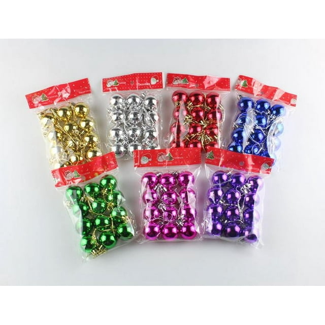 Bola de Navidad de 3 cm, bola galvanizada, bola con purpurina, adornos para árboles de Navidad