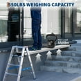 thumbnail image 2 of GloryStar 8-13FT Adjustable Aluminum Work Plank, Lightweight Telescoping Extension Scaffolding with Skid-Proof Platform, Extendable Ladder Board for Roofing, Painting, and Window Cleaning, 2 of 8
