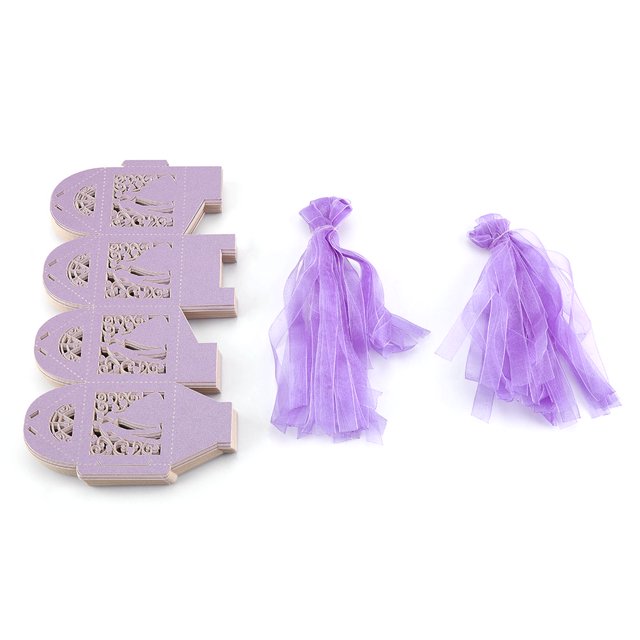 Cajas de dulces para bodas de 100 piezas, elegantes regalos de chocolate con azúcar para bodas y cumpleaños, Purple Romance