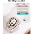thumbnail image 6 of Large Makeup Bag Checkered Travel Toiletry Bag for Women, Wide-open Cosmetic Make up Organizer with Handle, Wet Pocket, Travel Bag for Toiletries, 6 of 10
