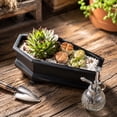 thumbnail image 6 of Planter Box Resin Black Coffin Design 6 X 3.5 X 3 Inch Halloween Table Decor Spooky Home Party Display Accessory, 6 of 7